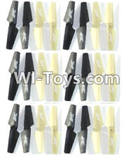 JJRC H9D H9W Parts-08 Propellers,Main rotor blades(24pcs)-12X Golden 12X Black For JJRC H9 H9D H9W Quadcopter Spare parts,RC drone Parts,2.4G UFO Parts